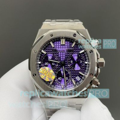 Super Replica Audemars Piguet Royal Oak Offshore Cal.4401 Purple Dial Stainless Steel Watch 